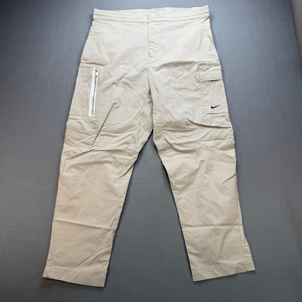 Nike Sportswear Cargo Pants Mens 36 Beige Cotton Nylon Taper Leg Outdoor Utility